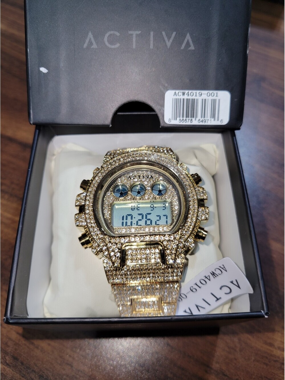 Activa Soluna X Invicta Digital Men's Watch - 51mm, Gold (ACW4019-001)